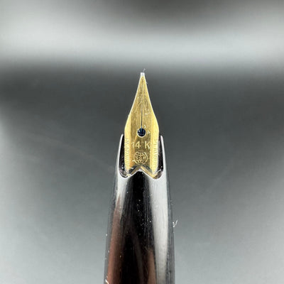 Platinum Silver & Black Pocket Fountain Pen 14K Gold Medium Nib