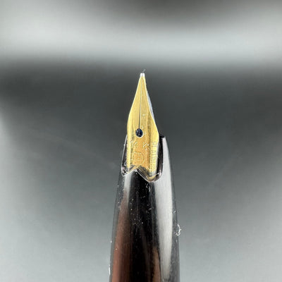 Platinum Silver & Black Pocket Fountain Pen 14K Gold Medium Nib