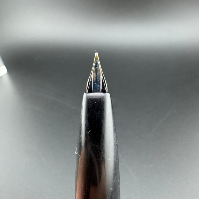 Platinum Silver & Black Pocket Fountain Pen 14K Gold Medium Nib