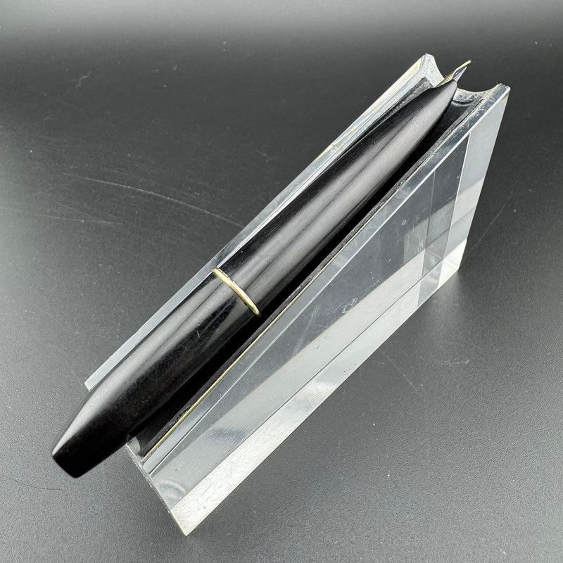 Platinum Silver & Black Pocket Fountain Pen 14K Gold Medium Nib