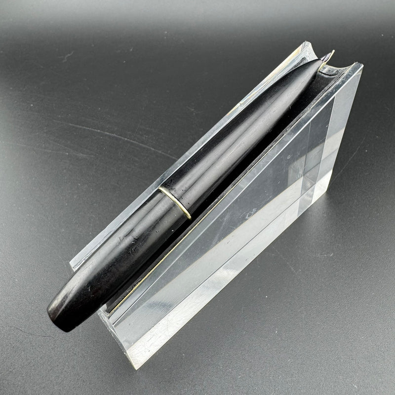 Platinum Silver & Black Pocket Fountain Pen 14K Gold Medium Nib