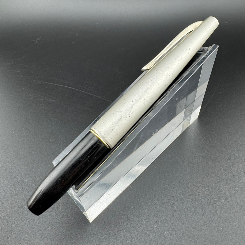 Platinum Silver & Black Pocket Fountain Pen 14K Gold Medium Nib