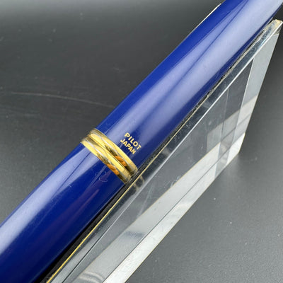Pilot Vanishing Point Blue & Gold Fountain Pen 18K Gold Broad Nib
