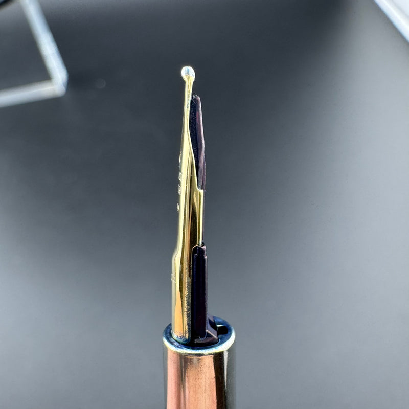 Pilot Vanishing Point Blue & Gold Fountain Pen 18K Gold Broad Nib