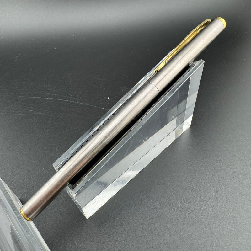 Montblanc Noblesse Brushed Steel Fountain Pen 1st Gen 14K Gold Extra-Fine Nib