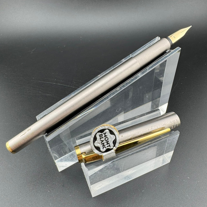 Montblanc Noblesse Brushed Steel Fountain Pen 1st Gen 14K Gold Extra-Fine Nib