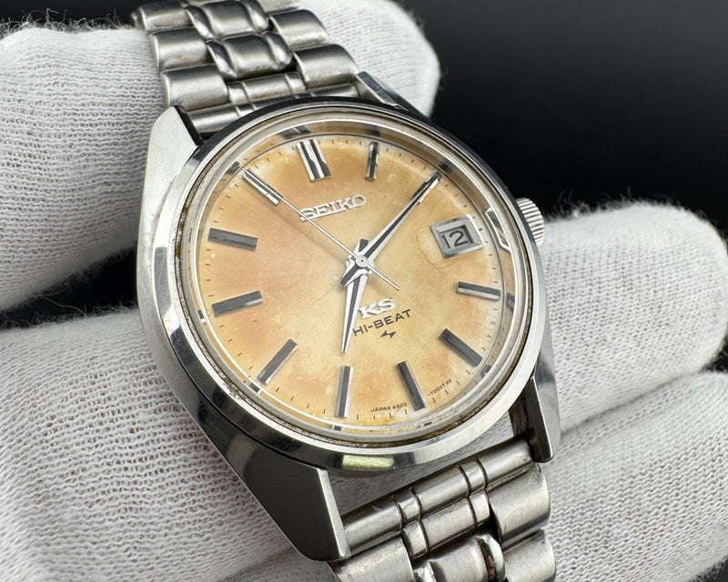 King Seiko 45KS Hi-Beat 36,000 Watch Daini Seikosha Patina Dial