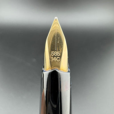 Pelikan Black Resin Cartridge Fountain Pen 14C Gold Fine Nib