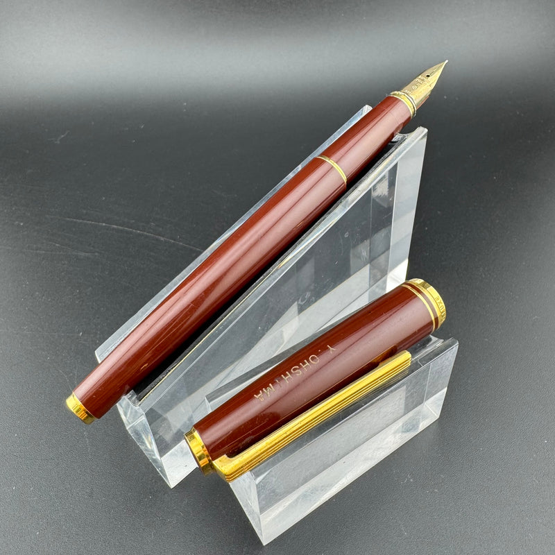 Pilot Deluxe Burgundy Fountain Pen 14K Gold Fine Nib 6-93