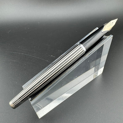 Sailor Black Stripe Stainless Steel Fountain Pen 18K WG Fine Nib