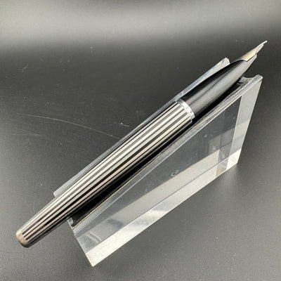 Sailor Black Stripe Stainless Steel Fountain Pen 18K WG Fine Nib