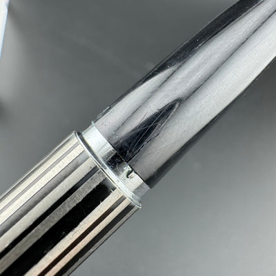Sailor Black Stripe Stainless Steel Fountain Pen 18K WG Fine Nib
