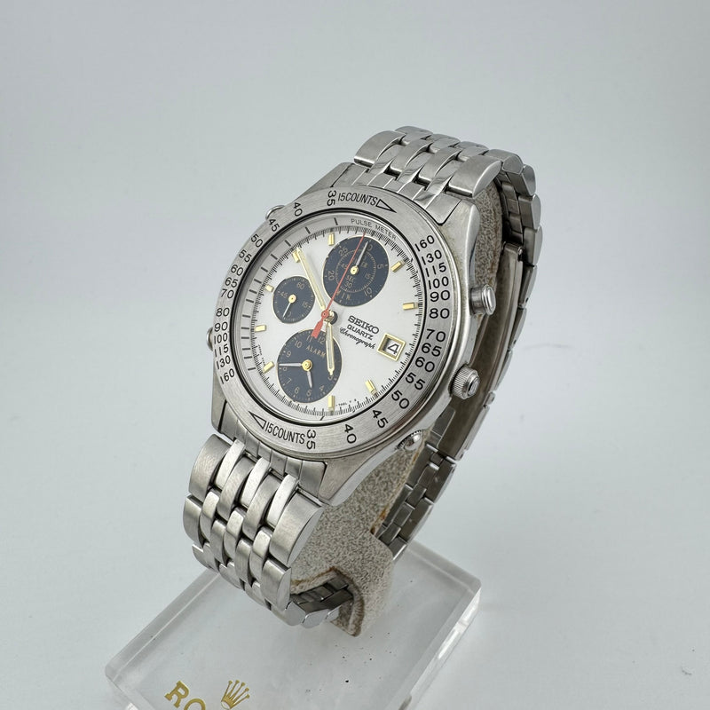 Seiko Pulse Meter REF 7T42-7A40 Quartz Chronograph Watch w/Box & Papers