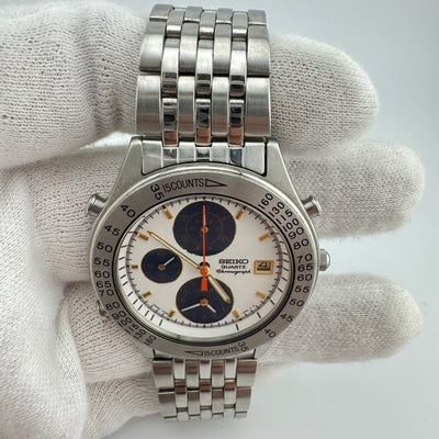 Seiko Pulse Meter REF 7T42-7A40 Quartz Chronograph Watch w/Box & Papers