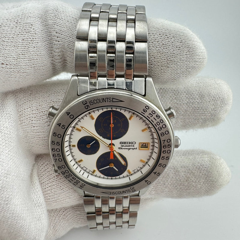 Seiko Pulse Meter REF 7T42-7A40 Quartz Chronograph Watch w/Box & Papers