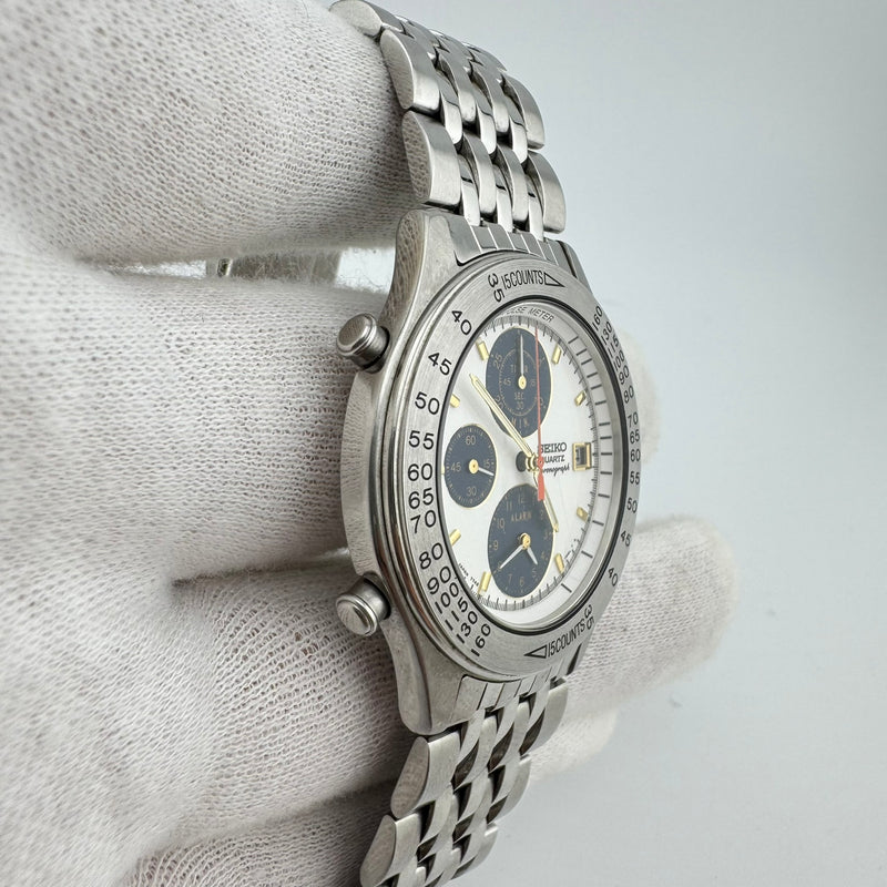 Seiko Pulse Meter REF 7T42-7A40 Quartz Chronograph Watch w/Box & Papers