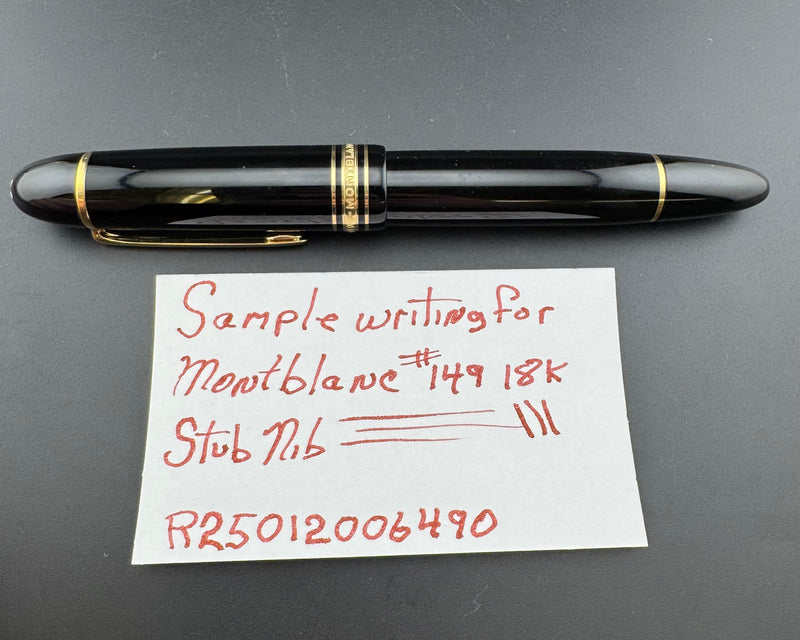 Montblanc Meisterstück No. 149 Fountain Pen 18K Gold Stub Nib Serviced