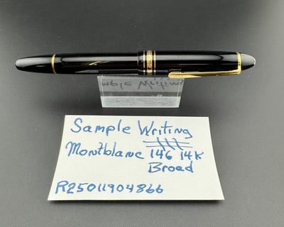 Montblanc Meisterstück No. 146 Fountain Pen 14K Gold Broad Nib Serviced Warranty