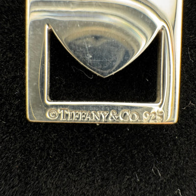 Tiffany & Co. Triple Heart Plate 925 Sterling Silver Pendant Necklace