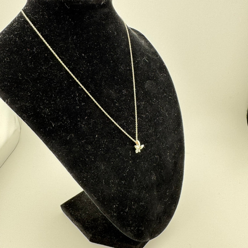 Tiffany & Co Paloma Picasso Olive Leaf 925 Sterling Silver Pendant Necklace