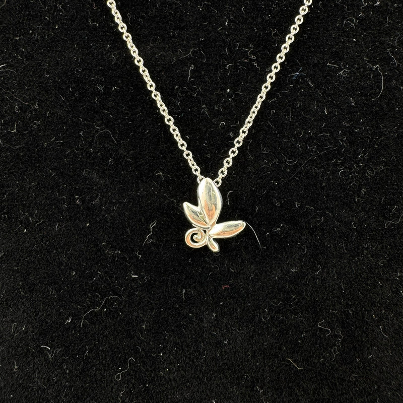 Tiffany & Co Paloma Picasso Olive Leaf 925 Sterling Silver Pendant Necklace
