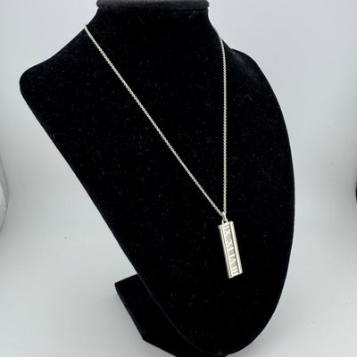 Tiffany & Co Atlas Plate 925 Sterling Silver Pendant Necklace