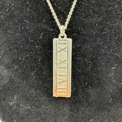 Tiffany & Co Atlas Plate 925 Sterling Silver Pendant Necklace