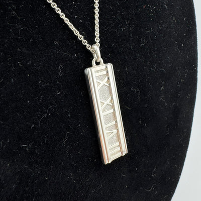 Tiffany & Co Atlas Plate 925 Sterling Silver Pendant Necklace