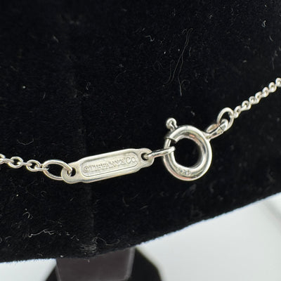 Tiffany & Co Geometric Oval 925 Sterling Silver Pendant Necklace