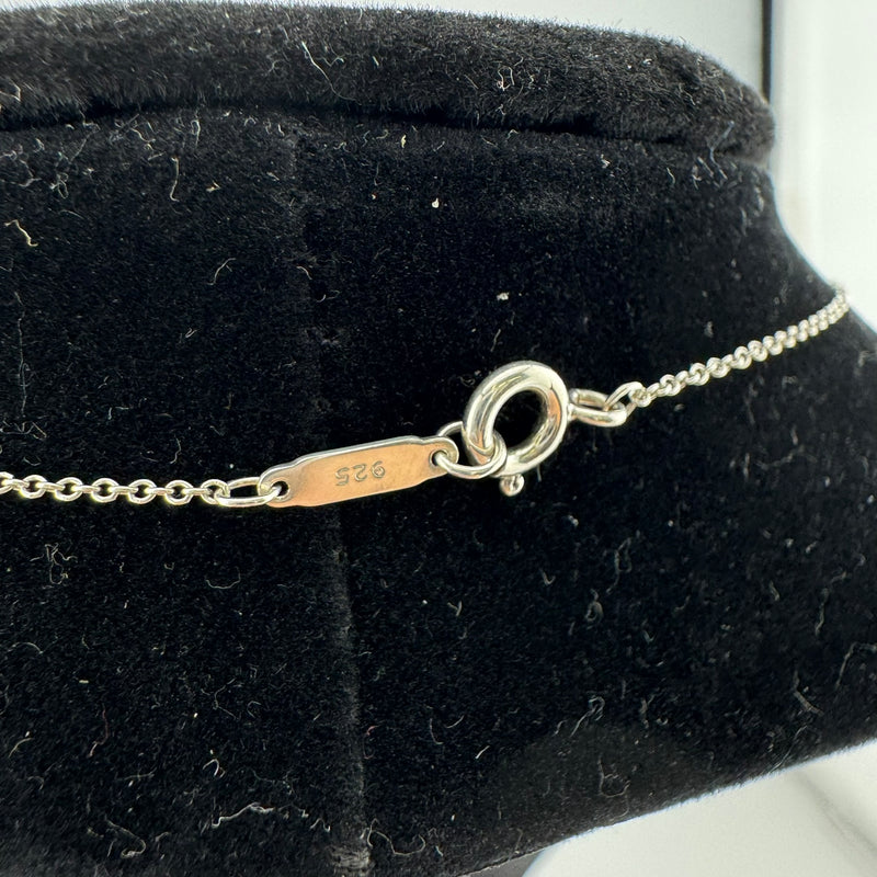 Tiffany & Co Geometric Oval 925 Sterling Silver Pendant Necklace