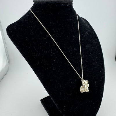 Tiffany & Co Teddy Bear 925 Sterling Silver Pendant Necklace