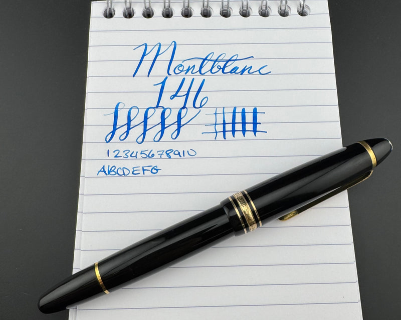 Montblanc Meisterstück No. 146 Fountain Pen 14C Gold Fine Flex Patina Nib Serviced