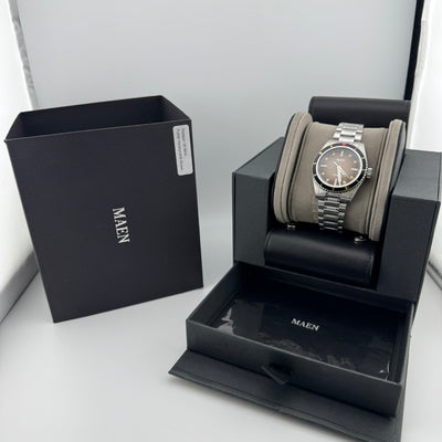 Maen Hudson 38 Mk4 Fume Honeycomb Dial Men's Automatic Dive Watch w/Box