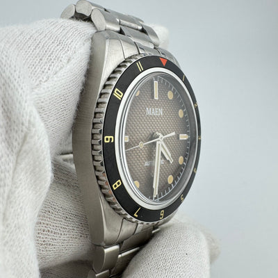Maen Hudson 38 Mk4 Fume Honeycomb Dial Men's Automatic Dive Watch w/Box