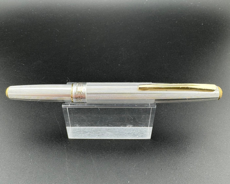 Platinum Rhodium Plated Lined Pocket Fountain Pen 18K Gold Soft-Fine Nib