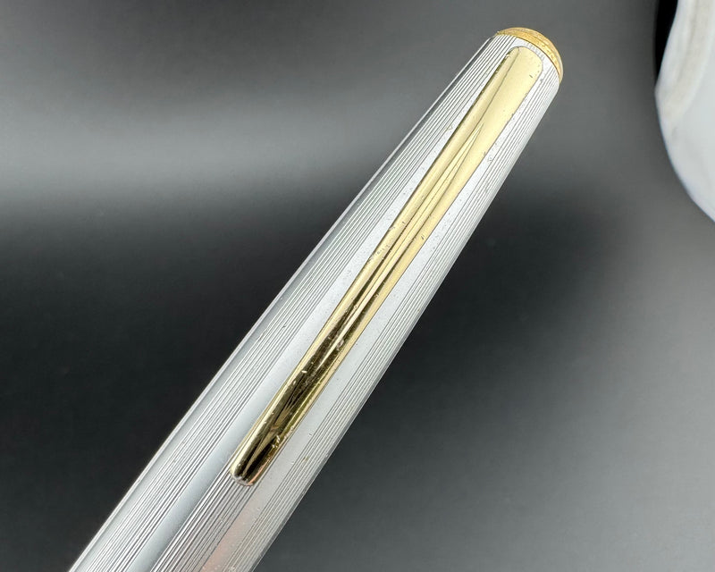 Platinum Rhodium Plated Lined Pocket Fountain Pen 18K Gold Soft-Fine Nib