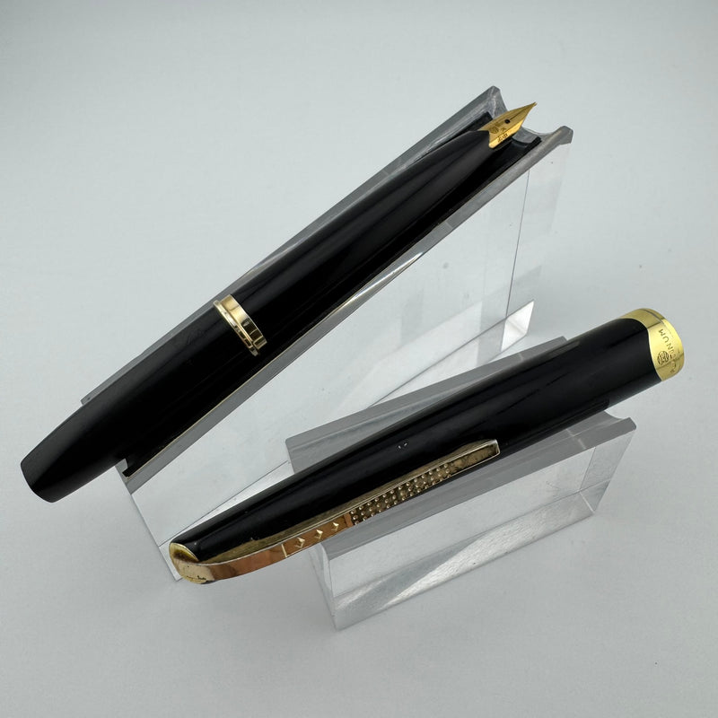 Platinum Black & Gold Pocket Fountain Pen 18K Gold Medium Nib