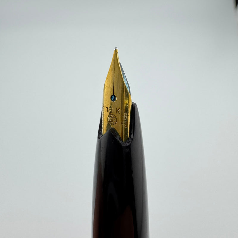 Platinum Black & Gold Pocket Fountain Pen 18K Gold Medium Nib