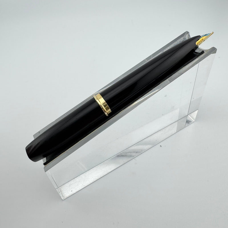 Platinum Black & Gold Pocket Fountain Pen 18K Gold Medium Nib