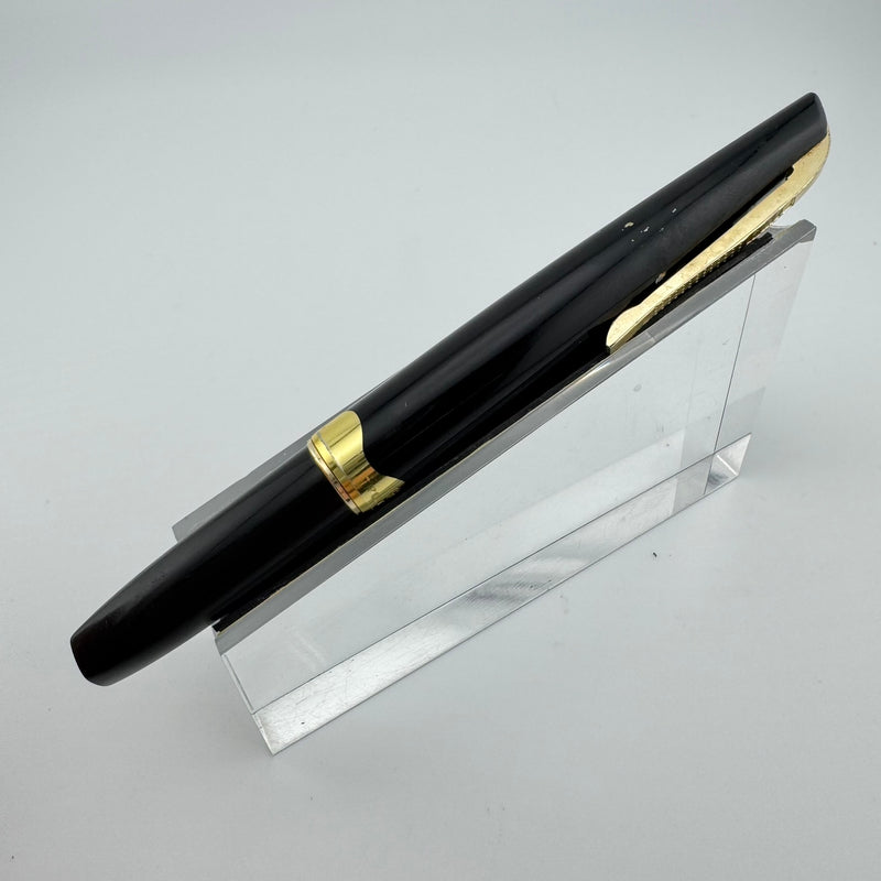 Platinum Black & Gold Pocket Fountain Pen 18K Gold Medium Nib