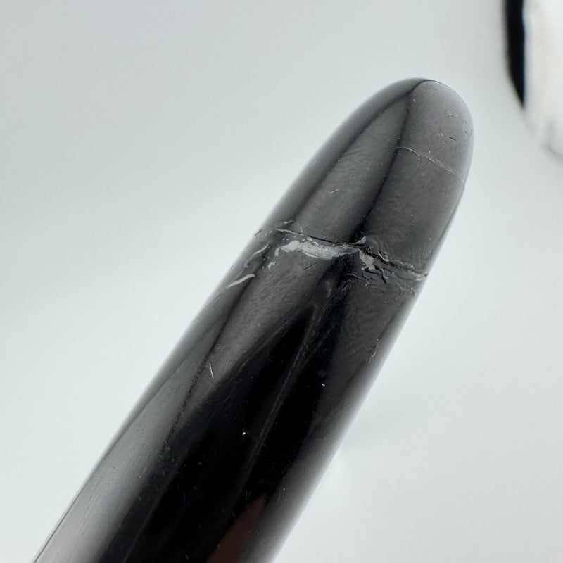 Warranted Black Ebonite Eyedropper Fountain Pen 14K Gold Fine Nib Serviced