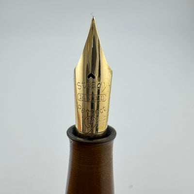 Steady Perfect Black & Gold Urushi Eyedropper Pen 14K Gold Extra Fine Nib Serviced