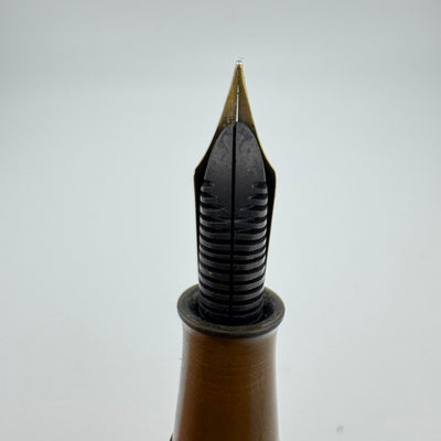 Steady Perfect Black & Gold Urushi Eyedropper Pen 14K Gold Extra Fine Nib Serviced