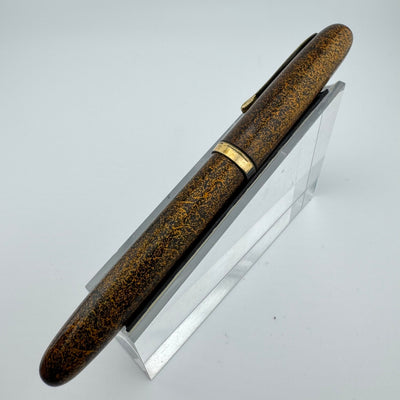 Steady Perfect Black & Gold Urushi Eyedropper Pen 14K Gold Extra Fine Nib Serviced