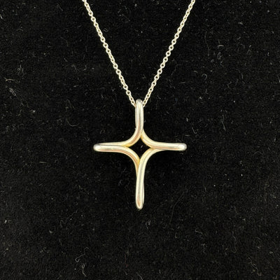 Tiffany & Co Elsa Peretti Infinity Cross 925 Sterling Silver Necklace