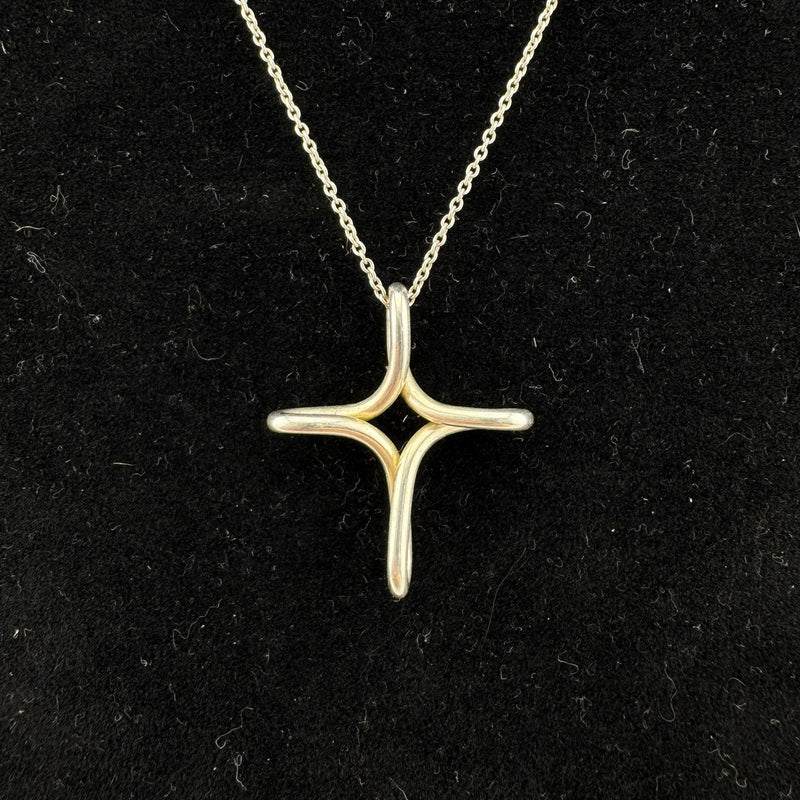 Tiffany & Co Elsa Peretti Infinity Cross 925 Sterling Silver Necklace
