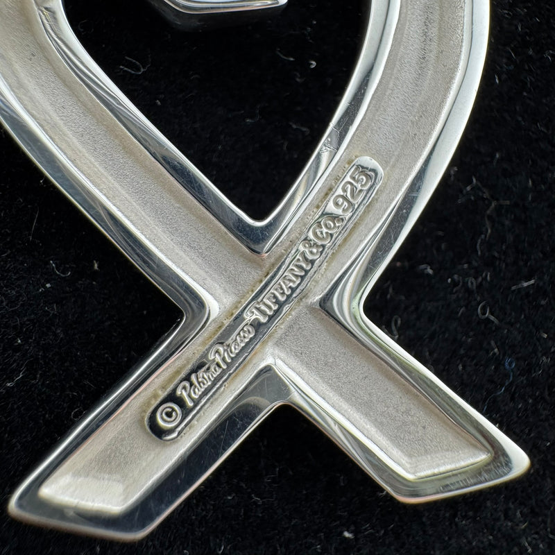 Tiffany & Co Paloma Picasso Loving Heart 925 Sterling Silver Pendant Necklace LG
