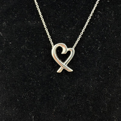 Tiffany & Co Paloma Picasso Loving Heart 925 Sterling Silver Necklace SM