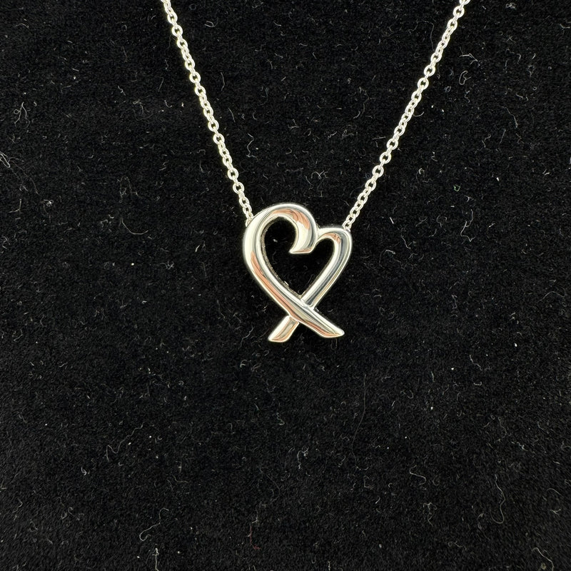 Tiffany & Co Paloma Picasso Loving Heart 925 Sterling Silver Necklace SM