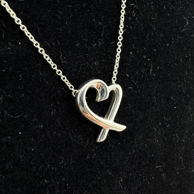 Tiffany & Co Paloma Picasso Loving Heart 925 Sterling Silver Necklace SM